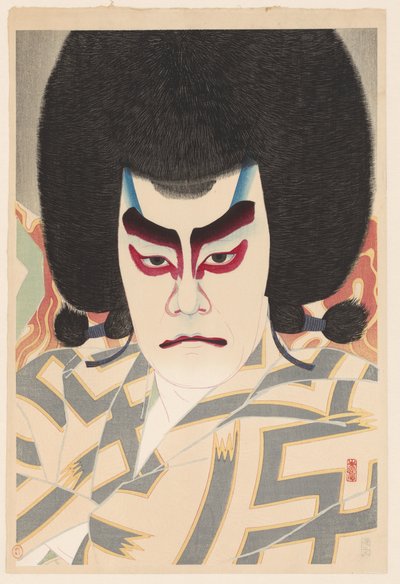 Ichikawa Sadanji hahmona Narukami 36 muotokuvaa näyttelijöistä eri rooleissa (sarjan nimi) tekijältä Natori Shunsen