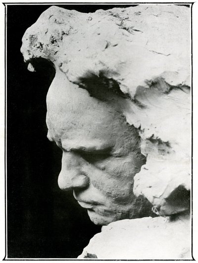 Ludwig van Beethovenin (1770-1827) profiilikasvot, pronssisen rintakuvan yksityiskohta tekijältä Naum Aronson