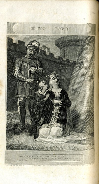 William Shakespearen King John. Esitetty Covent Gardenissa lauantaina 20. huhtikuuta 1811 tekijältä Neagle