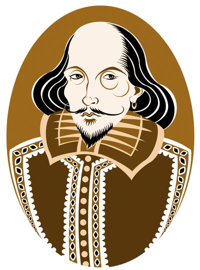 William Shakespeare, englantilainen runoilija ja näytelmäkirjailija, kastettu 26. huhtikuuta 1564 - 23. huhtikuuta 1616 tekijältä Neale Osborne