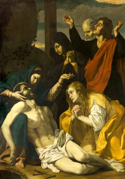 Valituslaulu kuolleesta Kristuksesta, n. 1630-1650 (öljy kankaalle) tekijältä Neapolitan School