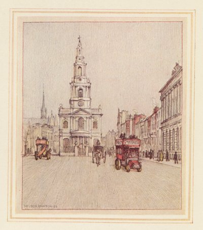 St Mary-le-Strand (värilitro) tekijältä Nelson Dawson