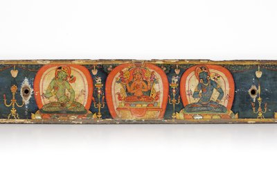 Viiden suojan käsikirjoitus, takakansi, 1138 (läpinäkymätön wc ja muste puulle) tekijältä Nepalese School