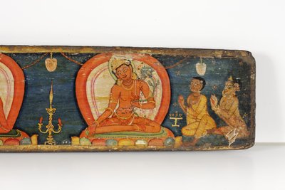 Viiden suojan käsikirjoitus, etukansi, 1138 (läpinäkymätön wc ja muste puulle) tekijältä Nepalese School