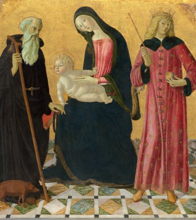 Madonna ja lapsi Saint Anthony Abbotin ja Pyhän Sigismundin kanssa tekijältä Neroccio de