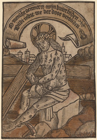Kristus murheiden miehenä tekijältä Netherlandish 15th Century