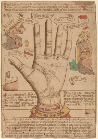 Käsi pelastuksen peilinä tekijältä Netherlandish 15th Century