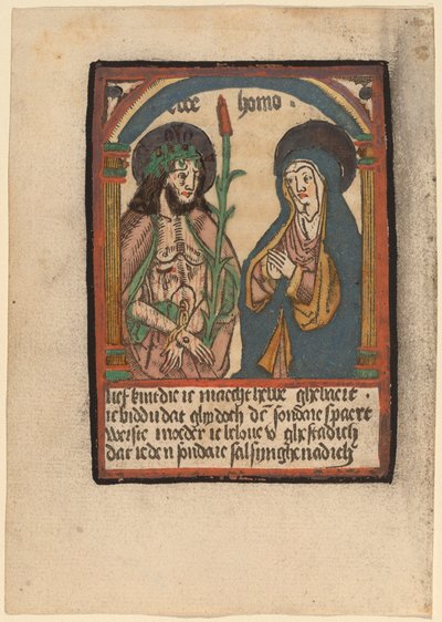 Surun mies ja hänen äitinsä tekijältä Netherlandish 15th Century