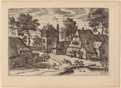 Kylä lampineen tekijältä Netherlandish 16th Century