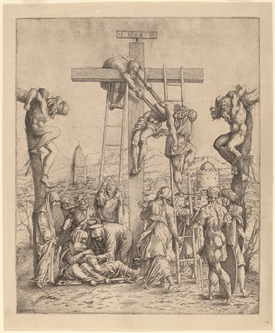 Laskeutuminen ristiltä tekijältä Netherlandish 16th Century after Andrea Mantegna