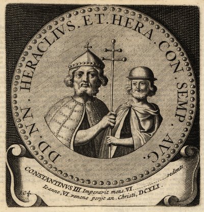 Bysantin keisarit Heraklius ja Konstantinus III. tekijältä Netherlandish School