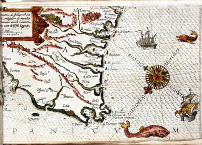 Cape Finisterre Luca J. Waghenaerin muotokuvan mukaan Zeevaertin rahastonhoitaja, Leiden tekijältä Netherlandish School