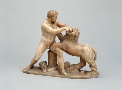 Hercules painii Nemean-leijonalla (alabasteri) tekijältä Netherlandish School