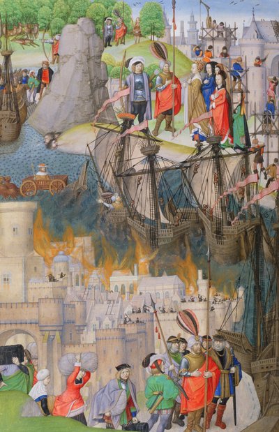 Ms 311 f.122 v. Scenes from the Aeneid, Vergilius, 1472-73 tekijältä Netherlandish School