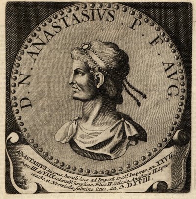 Rooman keisarin Anastasius I:n muotokuva. tekijältä Netherlandish School