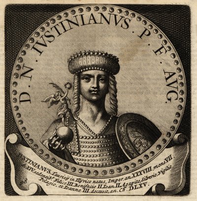 Rooman keisari Justinianus I:n muotokuva. tekijältä Netherlandish School