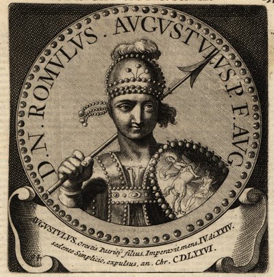 Rooman keisari Romulus Augustuluksen muotokuva. tekijältä Netherlandish School