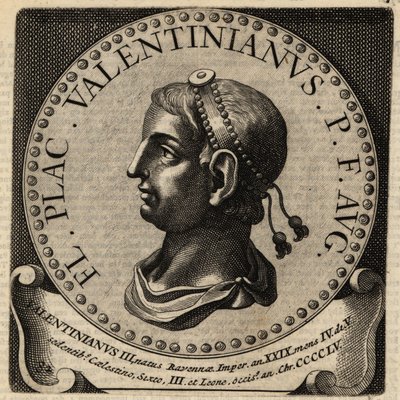 Rooman keisari Valentinianus III:n muotokuva. tekijältä Netherlandish School