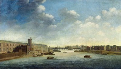 Seine Barbierin sillalta ylävirtaan, Louvre tekijältä Netherlandish School