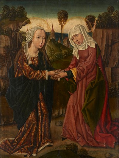Neitsyt ja pyhä Elizabeth (öljy paneelissa) tekijältä Netherlandish School