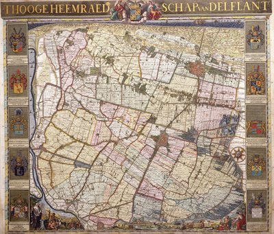 Delftlandin seinäkartta, 1712 tekijältä Netherlandish School