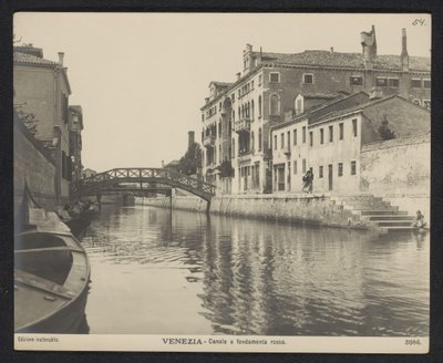 Näkymä Fondamenta Rossalle Venetsiassa Venetsia - Canale e fondamenta rossa (otsikko esineessä) tekijältä Neue Photographische Gesellschaft