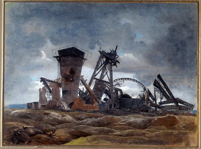 "Kaivoksen kaivo" 1915 (akvarelli) tekijältä Neville Stephen Lytton