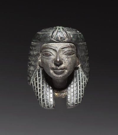 Pronssivuori "Shawabty Bundlesta": pää, 18.–19. dynastia, n. 1336-1256 eaa. tekijältä New Kingdom Egyptian