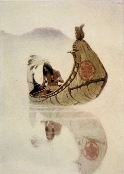 Etukappale Henry Wadsworth Longfellowin (1807-82) kappaleesta The Song of Hiawatha, pub. George G. Harrap und Company Ltd., 1911 (pehmeäpohjainen etsaus) tekijältä Newell Convers Wyeth