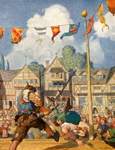 Little John voittaa Eric of Lincolnin tekijältä Newell Convers Wyeth