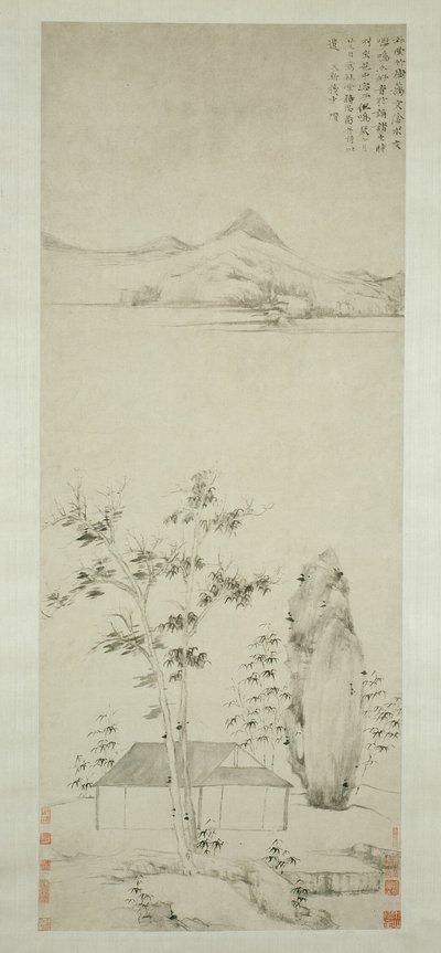 Runollisia ajatuksia metsäpaviljongissa 林堂詩思圖 tekijältä Ni Zan