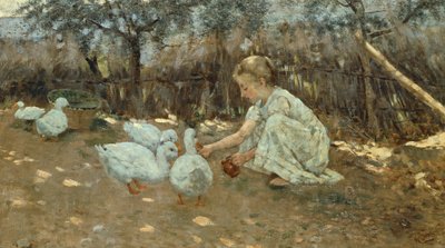 Niccolo Canniccin (1846-1906) pieni hanhilauma, noin 1892, öljy kankaalle, 40,5x70,5 cm. tekijältä Niccolo Cannicci