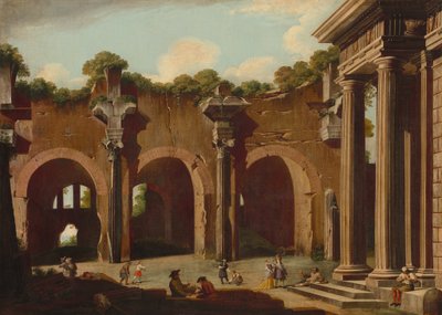Konstantinuksen basilika doorisella pylväikköllä, 16851690. tekijältä Niccolo Codazzi