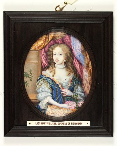 Lady Mary (Margaret) Villiers, Lennoxin ja Richmondin herttuatar (emali) tekijältä Nicholas (attr.to) Dixon