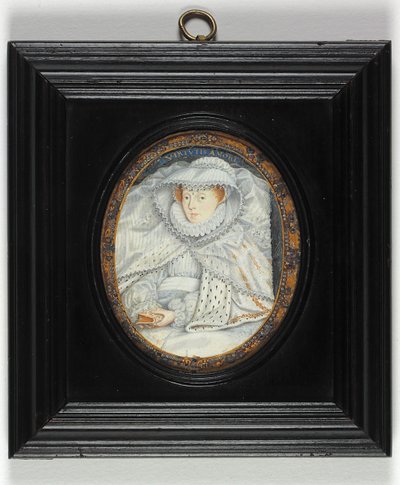 Nainen, joka on perinteisesti tunnistettu Mary Queen Of Scotsiksi (emali) tekijältä Nicholas Hilliard