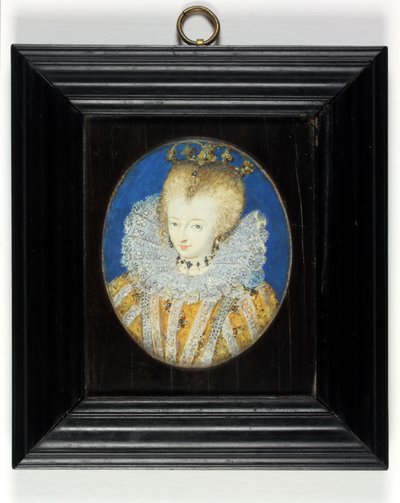 Nainen, joka on perinteisesti tunnistettu kuningatar Elizabeth I:ksi prinsessana (emali) tekijältä Nicholas Hilliard