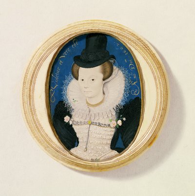 Tuntemattoman naisen miniatyyri, 1602 (wc vellum) tekijältä Nicholas Hilliard