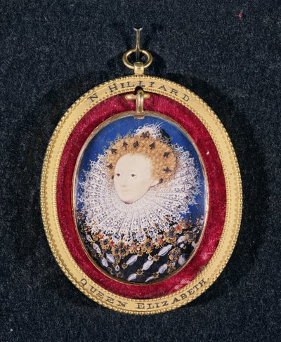 Kuningatar Elisabet I:n muotokuva (wc pergamentilla) tekijältä Nicholas Hilliard