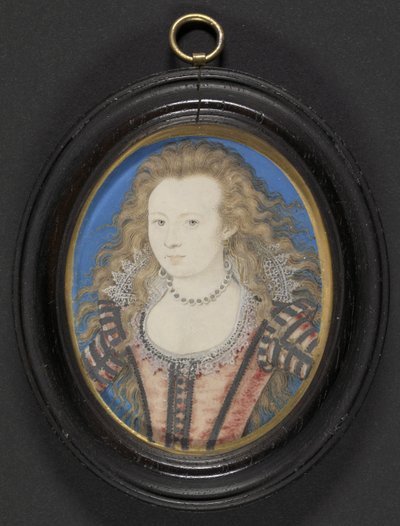 Naisen muotokuva, n. 1605-1610 (kortille asetettu guassi ja vellum) tekijältä Nicholas Hilliard
