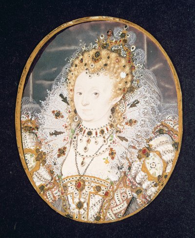 Kuningatar Elisabet I, n. 1595-1600 (wc vellum) tekijältä Nicholas Hilliard