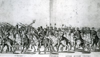Kilvet 12 ja 13 paavi Klemens VII:n ja keisari Kaarle V:n saapumisesta Bolognaan 24. helmikuuta 1530, julkaistu noin 1530 tekijältä Nicholas Hogenberg