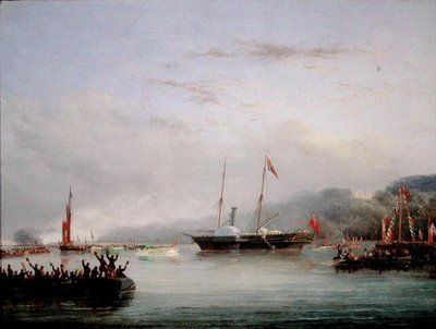 Ensimmäinen Victoria ja Albert -jahti Plymouthin edustalla (öljyä aluksella) tekijältä Nicholas Matthews Condy