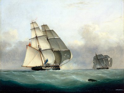 HMS "Acornin" vangitsema orjakauppalaiva "Gabriel", 6. heinäkuuta 1841. tekijältä Nicholas Matthews Condy