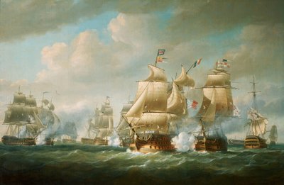 Duckworthin toiminta San Domingon edustalla 6. helmikuuta 1806. tekijältä Nicholas Pocock
