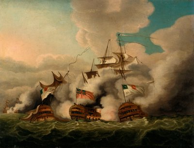 HMS "Brunswick" murtamassa linjaa kesäkuun ensimmäisen päivän taistelussa. tekijältä Nicholas Pocock