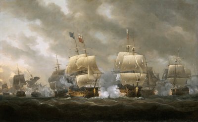 Quiberonin lahden taistelu, 20. marraskuuta 1759. tekijältä Nicholas Pocock
