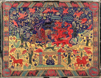 Taistelu lohikäärmeen kanssa, 1912 tekijältä Nicholas Roerich