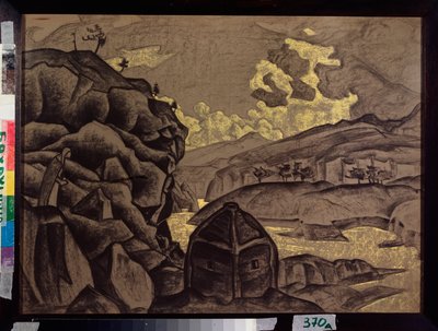Sisustus Henrik Ibsenin teokseen "Peer Gynt", 1912 tekijältä Nicholas Roerich