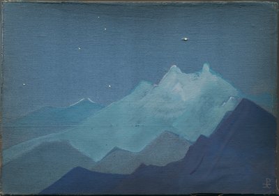 Himalaja, Kuutamoiset vuoret, luonnos, 1933 tekijältä Nicholas Roerich
