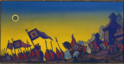 Igorin kampanja. 1100-luvun slaavilaisen kirjallisuuden inspiroima eeppinen runo, joka perustuu rohkeana (1151-1201 tai 1202) tunnetun ruhtinas Igor Svjatoslavitšin sotilaallisiin faktoihin. Nicolas Roerichin (1874-1947) työ, tempera kankaalle tekijältä Nicholas Roerich